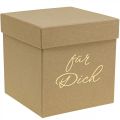 Floristik24 Geschenkbox „Für Dich“ Flowerbox eckig Beige 14/12cm 2er-Set
