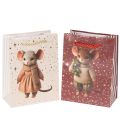 Floristik24 Geschenktaschen aus Papier mit Mausmotiv, 16 cm, 2er-Set