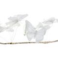 Floristik24 Girlande mit Schmetterlingen Weiß 154cm