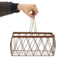 Gitterkorb aus Metall in Rostoptik – Rechteckig, 28x13,5x14 cm, 2 Stück | Floristik24.ch