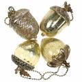 Floristik24 Christbaumschmuck Eichel zum Hängen Metall Glas Gold 7cm 4St