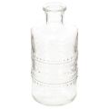 Floristik24 Glasflasche zylindrisch klar mit Muster 15 cm, 6er-Set