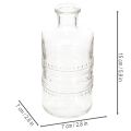 Glasflasche zylindrisch klar mit Muster 15 cm, 6er-Set | Floristik24.ch