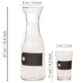 Glaskaraffe H 27 cm mit 4 Gläsern H 11 cm, transparent schwarz | Floristik24.ch