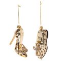Floristik24 Glasschuh-Ornament Set mit Leopardenmuster 13cm Christbaumschmuck aus Glas