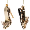 Glasschuh-Ornament Set mit Leopardenmuster 13cm Christbaumschmuck aus Glas | Floristik24.ch