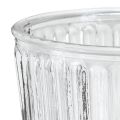 Glasvase mit Fuß Deko Glaspokal geriffelt Ø13cm H19cm | Floristik24.ch