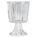 Glasvase mit Fuß Deko Glaspokal geriffelt Ø13cm H19cm | Floristik24.ch