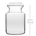 Glas Blumenvase breit klar Ø12cm H20cm | Floristik24.ch