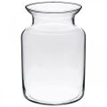 Floristik24 Glas Blumenvase breit klar Ø12cm H20cm