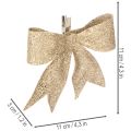 Glitzerschleife Gold mit Clip 11 cm 4 Stück | Floristik24.ch