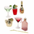 Floristik24 Cocktail Christbaumanhänger aus Kunststoff, bis 14 cm, 6 Stück