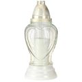 Grablicht Glas Herz Gravur Grablaterne Klar Ø11cm H26cm | Floristik24.ch