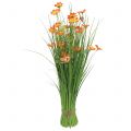 Grasbund mit Blüten und Schmetterlingen Orange 70cm