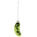 Floristik24 Glas-Weihnachtsgurke 7 cm Grün Set mit 4 Anhängern
