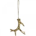 Weihnachtsanhänger Deko Geweih Baumschmuck Gold 7,5cm 6 St | Floristik24.ch