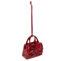 Floristik24 Deko-Handtasche mit Schleifenmotiv zum Aufhängen aus Polyresin 10 cm Bordeauxrot
