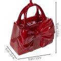 Deko-Handtasche mit Schleifenmotiv zum Aufhängen aus Polyresin 10 cm Bordeauxrot | Floristik24.ch