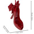 Deko-Schuh aus Polyresin mit Schleife 10 cm Bordeauxrot zum Aufhängen | Floristik24.ch