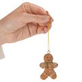 Deko-Anhänger Lebkuchenmännchen 6 cm Polyresin Braun Rot 12er-Set | Floristik24.ch