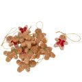 Deko-Anhänger Lebkuchenmännchen 6 cm Polyresin Braun Rot 12er-Set | Floristik24.ch