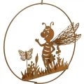 Floristik24 Biene aus Metall Rost Gartendeko zum Aufhängen Ø14cm 4St