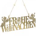 Floristik24 Weihnachtsdeko, “Frohe Weihnachten”, Rentier, Engel Golden 27/28×11cm 2er-Set