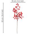 Künstlicher Hagebuttenzweig aus Kunststoff mit glänzenden roten Beeren 62 cm | Floristik24.ch