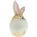 Floristik24 Osterhase Keramik Weiß Ei Deko Figur Hase Ø6cm H11,5cm