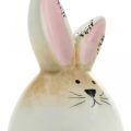 Floristik24 Osterhase Keramik Weiß Ei Deko Figur Hase Ø6cm H11,5cm