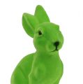 Floristik24 Hase beflockt Grün 15cm 3St