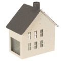 Floristik24 Lichthaus aus Metall 16cm Grau Beige für Innenbereiche