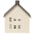 Lichthaus aus Metall 16cm Grau