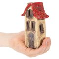 Handbemalte Keramikhäuser mit rotem Dach, 15 cm, 2er Set | Floristik24.ch