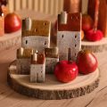 Keramik-Teelichthäuser 2er-Set mit Schornstein 13cm Handbemalt für Herbst- und Winterdekoration | Floristik24.ch