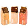 Floristik24 Keramik-Deko-Häuser Set 3-teilig, Miniatur, 10 cm, Handbemalt