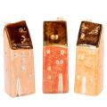 Floristik24 Keramik-Dekohaus Set 14 cm 3-teilig, warme Farben
