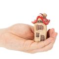 Keramikhaus Set 2 Stück, rot-beige, 7-8 cm, Dekoration | Floristik24.ch