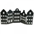 Floristik24 Deko Haus Metall Schwarz Aufsteller Stadtsilhouette 40×18cm