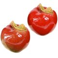 Floristik24 Herbstdeko Keramik Äpfel Tischdeko Rot Grün H9cm 2 St