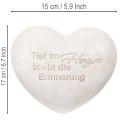 Herz Gedenkstein aus Polyresin 17 cm in Grau mit Spruch | Floristik24.ch