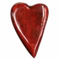 Floristik24 Herzen aus Mangoholz Glasiert Rot 6,2–6,6cm × 4,2–4,7cm 16St