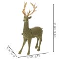 Dekorativer Hirsch stehend mit goldfarbenem Geweih 31 cm grün | Floristik24.ch