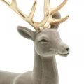 Deko Hirsch Dekofigur Deko-Rentier Beflockt Grau H46cm | Floristik24.ch
