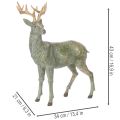 Hirschfigur aus Polyresin stehend 43cm grün mit goldfarbenen Akzenten für Innenbereich | Floristik24.ch