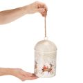 Weihnachtsglocke aus Metall mit Rentiermotiv 26cm Weiss und Gold | Floristik24.ch