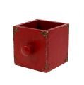 Floristik24 Holz Kasten, Schublade Rot 9x9x9cm 1St