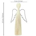 Holzengel Natur Schutzengel Holz Figur modern H27,5cm | Floristik24.ch