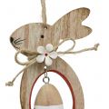 Floristik24 Osterhasen aus Holz zum Hängen mit Ostereiern 12cm – 14,5cm 4St