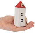 Deko-Holzhaus-Set, rot-weiss, 6-teilig, Höhen 13/9/6 cm, winterliche Innenraumdekoration | Floristik24.ch